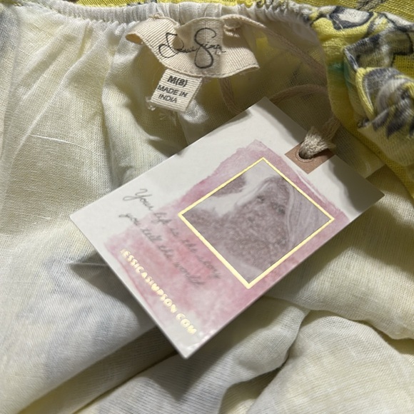 JESSICA SIMPSON Yellow Iris Floral Summer Dress Size 8 - Picture 4 of 8